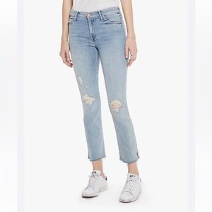 MOTHER the rascal ankle snippet jeans, size 29, light blue denim